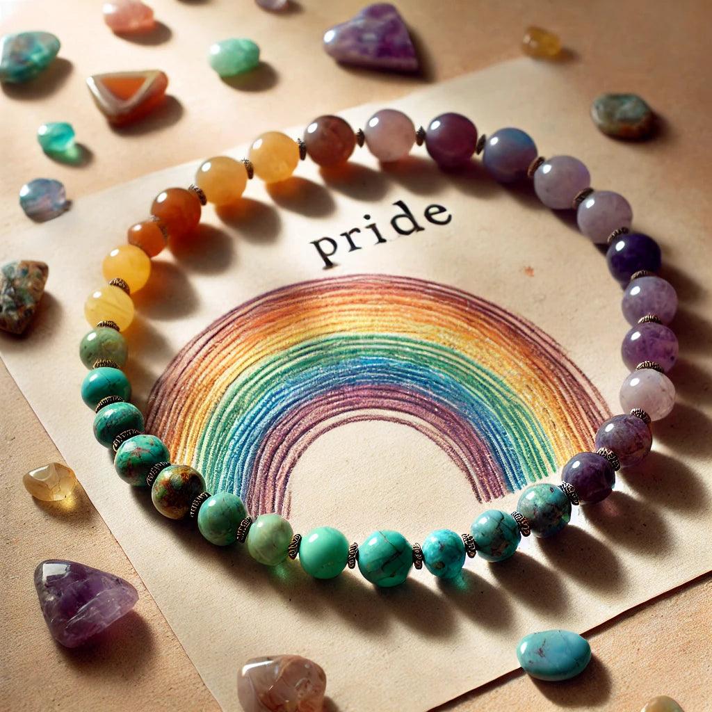 Pride Rainbow Natural Stone Necklace – A Handcrafted Symphony of Diversity, Love, and Energy