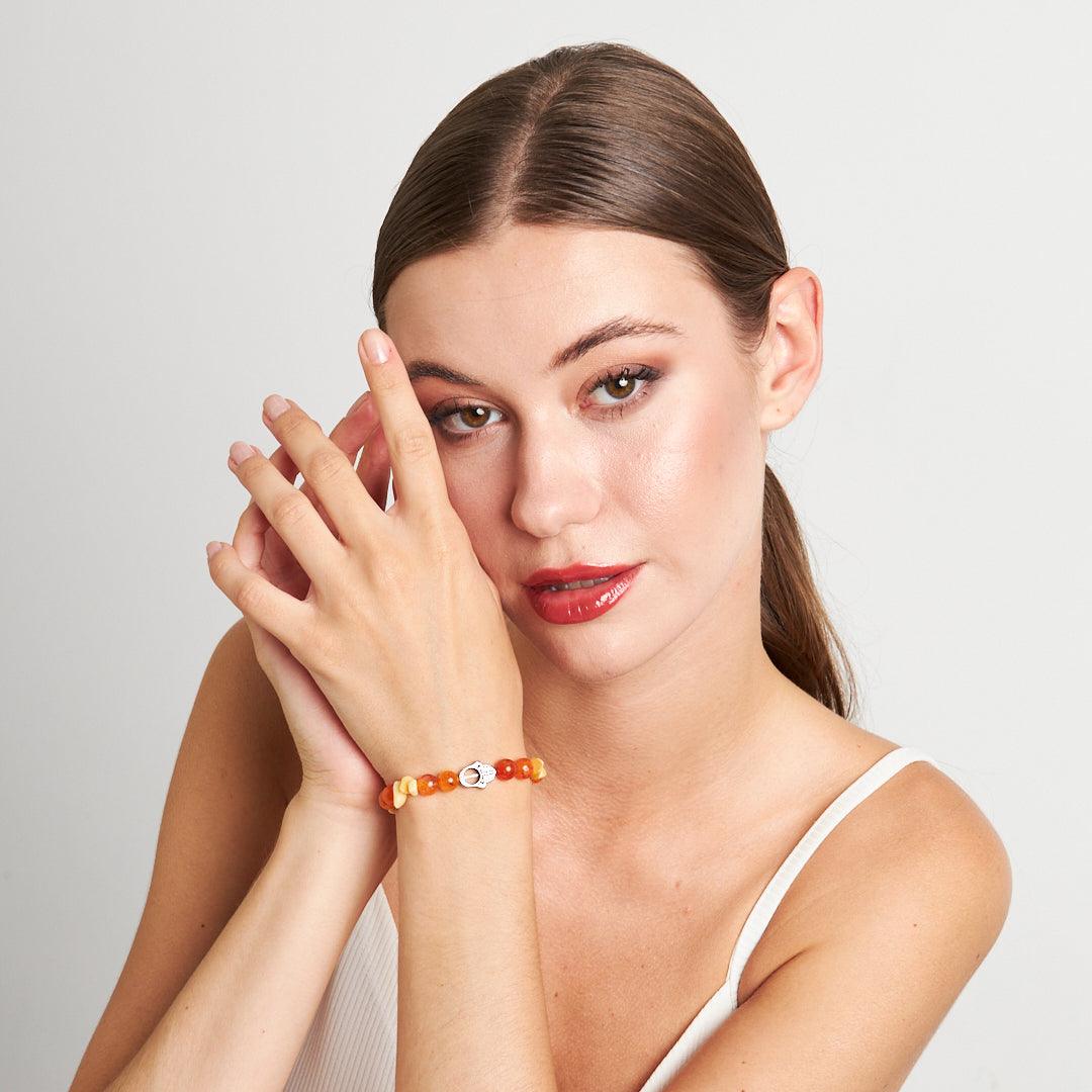Support Trump Bracelet - Agate Stones & Evil Eye | Symbol of Strength for a Strong America - Stone Fiesta