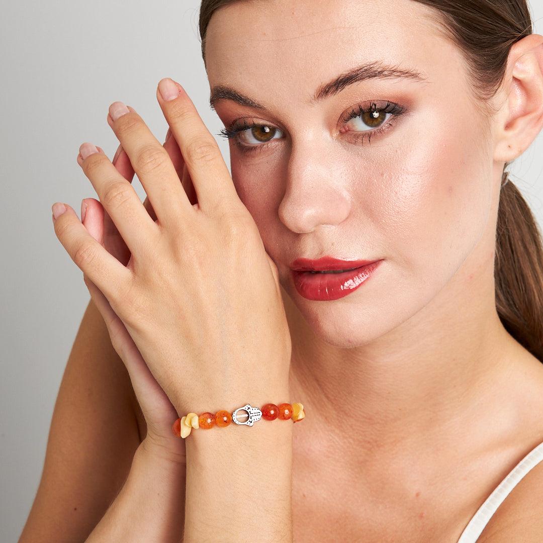 Support Trump Bracelet - Agate Stones & Evil Eye | Symbol of Strength for a Strong America - Stone Fiesta