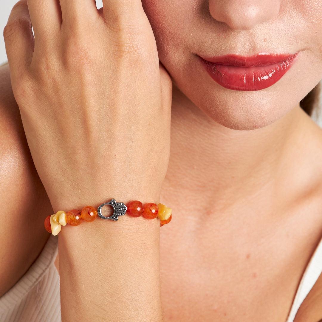 Support Trump Bracelet - Agate Stones & Evil Eye | Symbol of Strength for a Strong America - Stone Fiesta