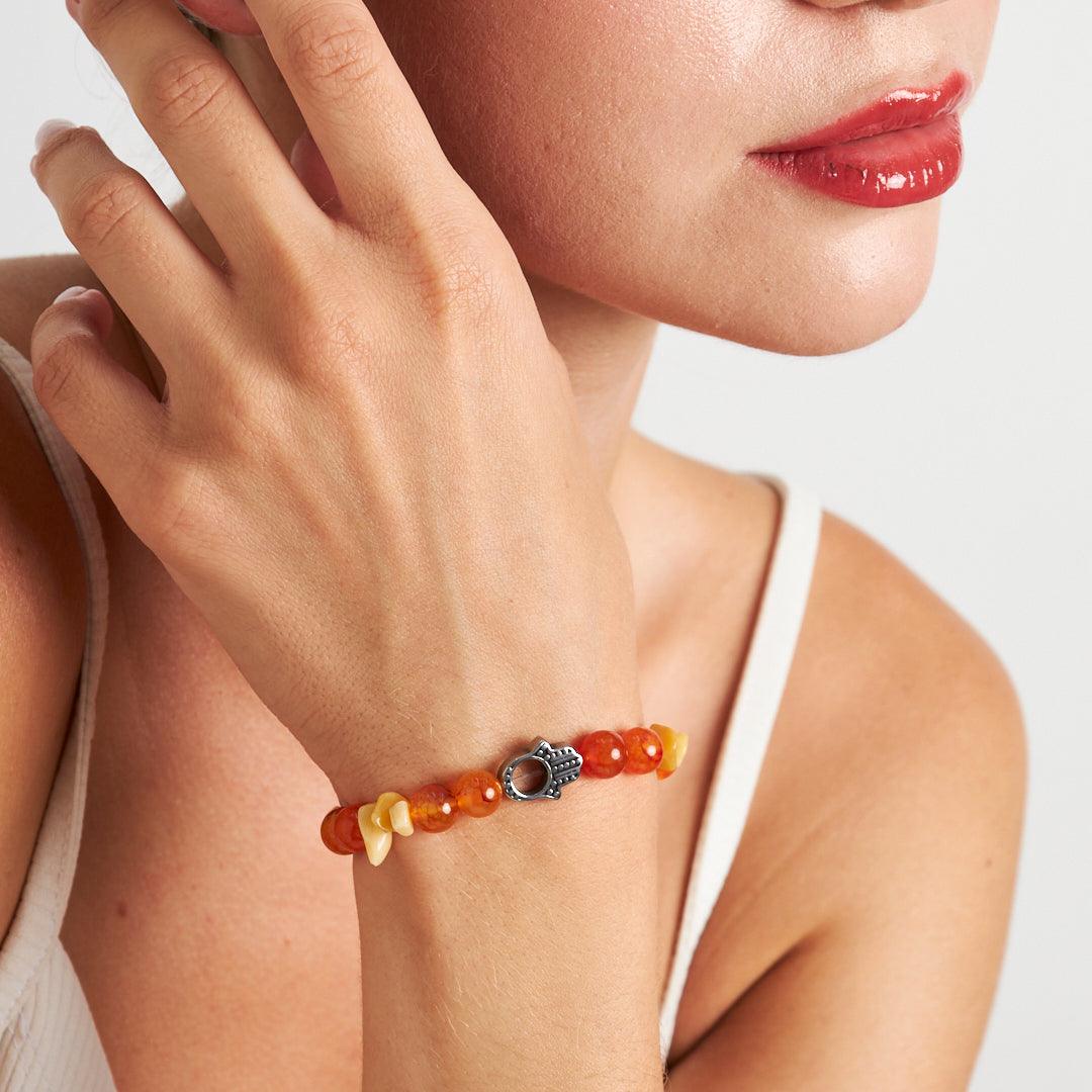 Support Trump Bracelet - Agate Stones & Evil Eye | Symbol of Strength for a Strong America - Stone Fiesta